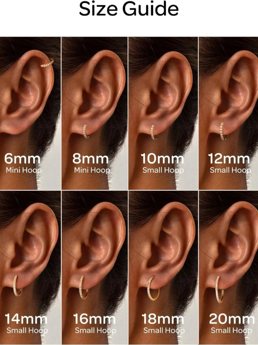 Stylish 925 Sterling Silver Small Hoop Earrings for Women, 6-20MM, Elegant